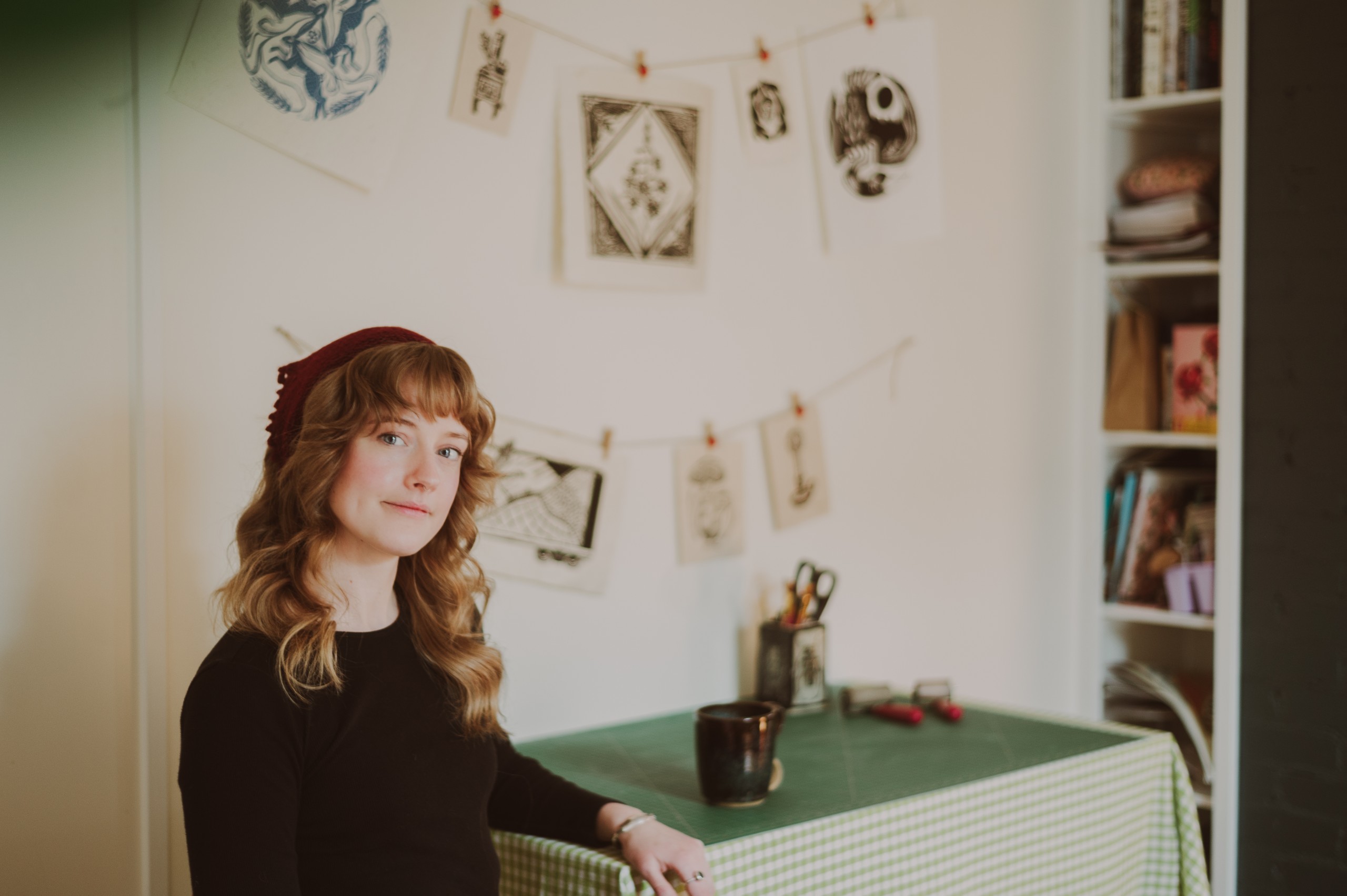 Artist in her studio